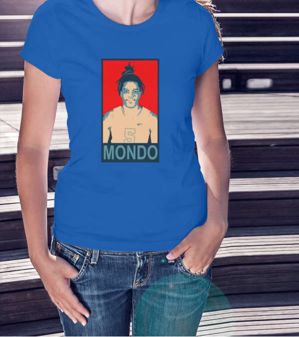 Armando Bacot Mondo Number 5 Red And Blue T-Shirt