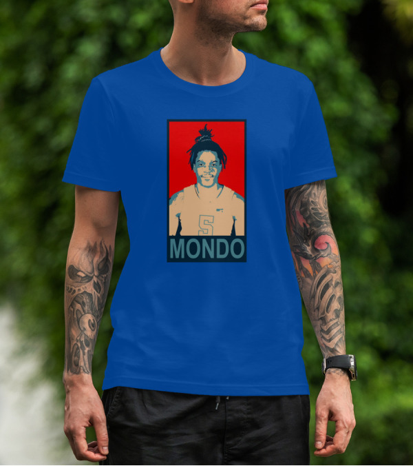 Armando Bacot Mondo Number 5 Red And Blue T-Shirt