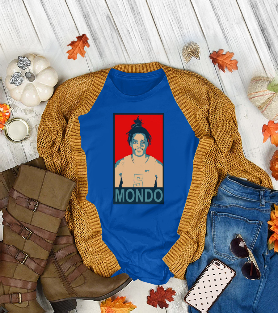 Armando Bacot Mondo Number 5 Red and Blue T-Shirt