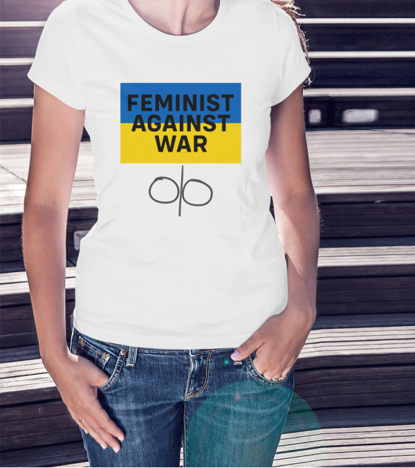 Feminist Against War Ukraine Colors T-Shirt