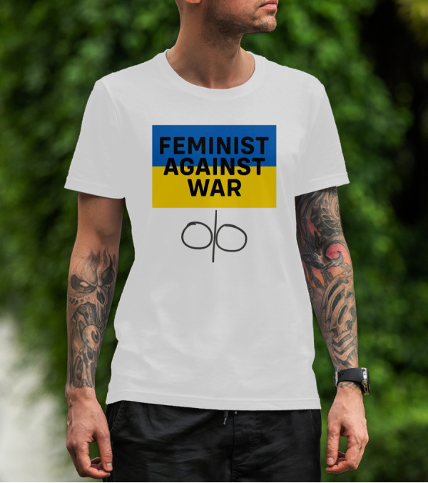 Feminist Against War Ukraine Colors T-Shirt