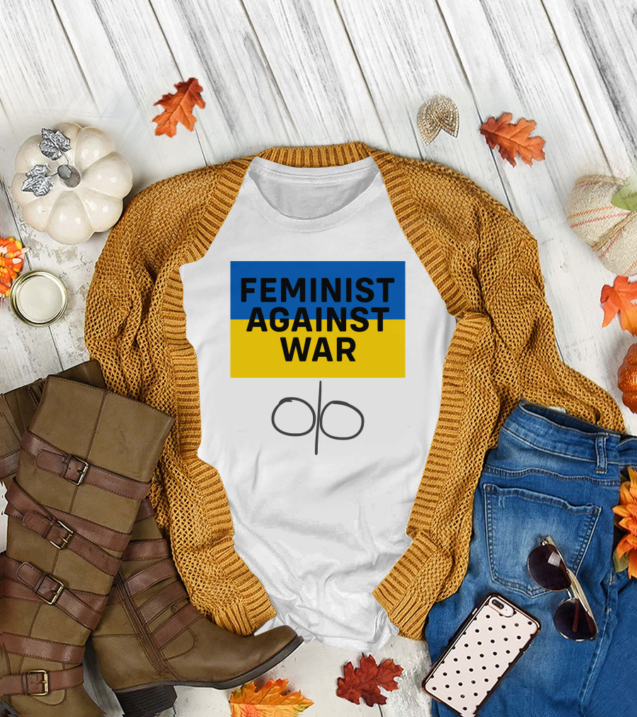 Feminist Against War Ukraine Colors T-Shirt