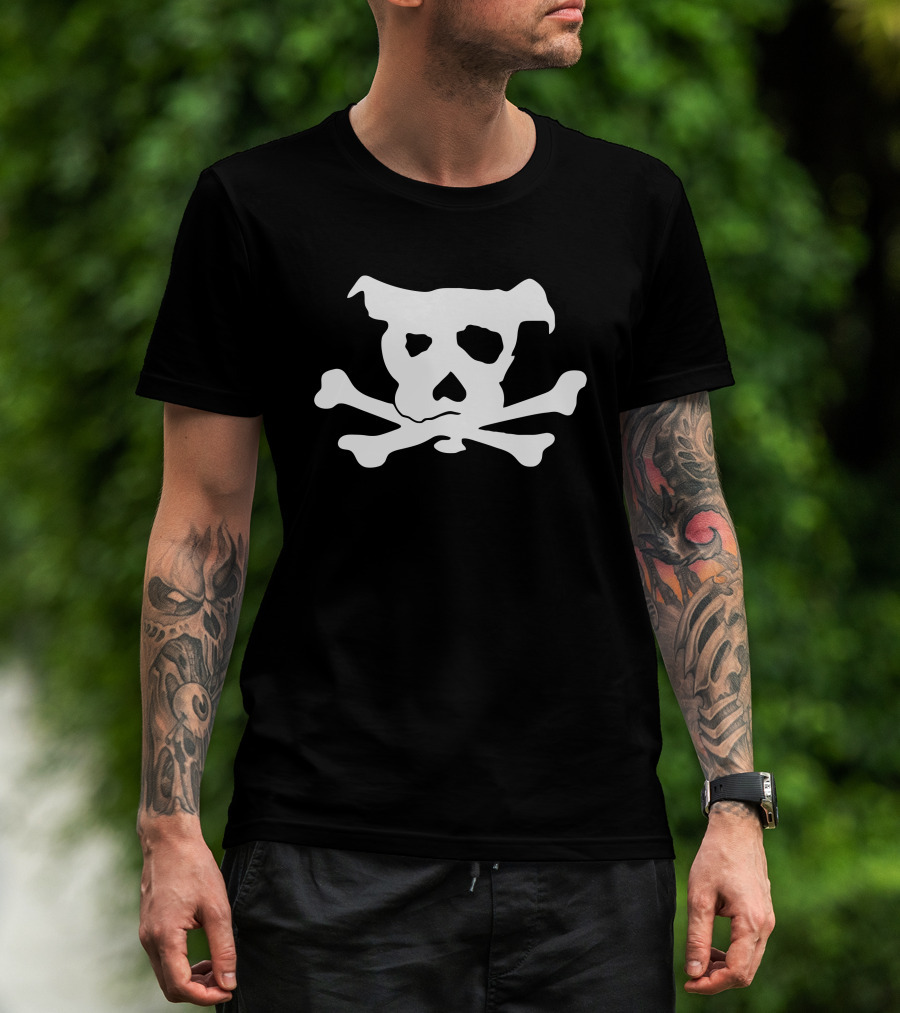 Pirate Dog Skull And Crossbones T-Shirt