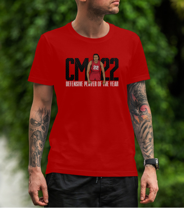 Caleb McConnell X The Players Trunk CM 22 Defensive Player Of The Year Red Basketball T-Shirt