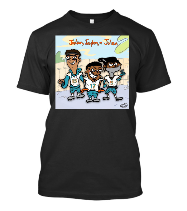 Jaelan Jaylen N Jalen Cartoon Characters With Football Jerseys 15 17 5 T-Shirt