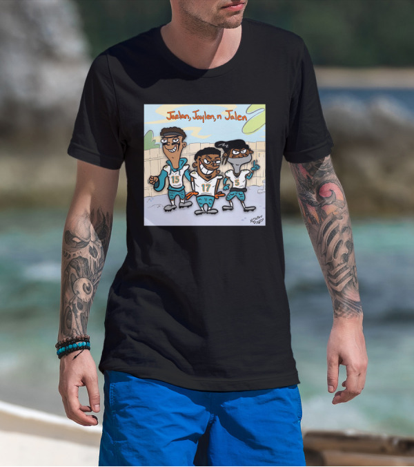 Jaelan Jaylen N Jalen Cartoon Characters With Football Jerseys 15 17 5 T-Shirt