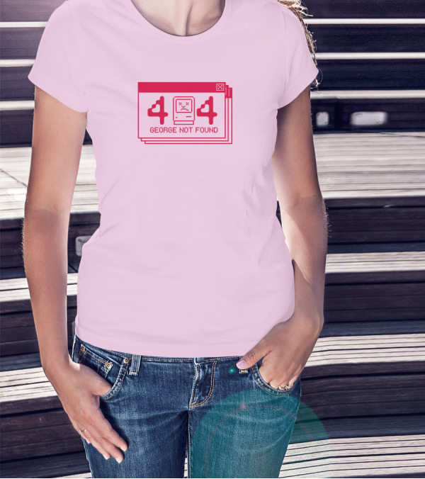 Georgenotfound 404 Error Crying Computer Pink T-Shirt