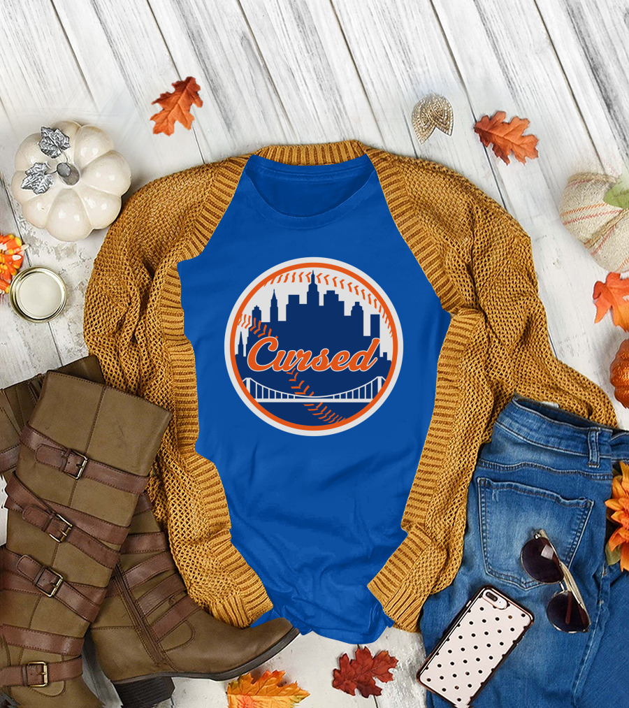 Cursed Mets Baseball Skyline Bridge T-Shirt