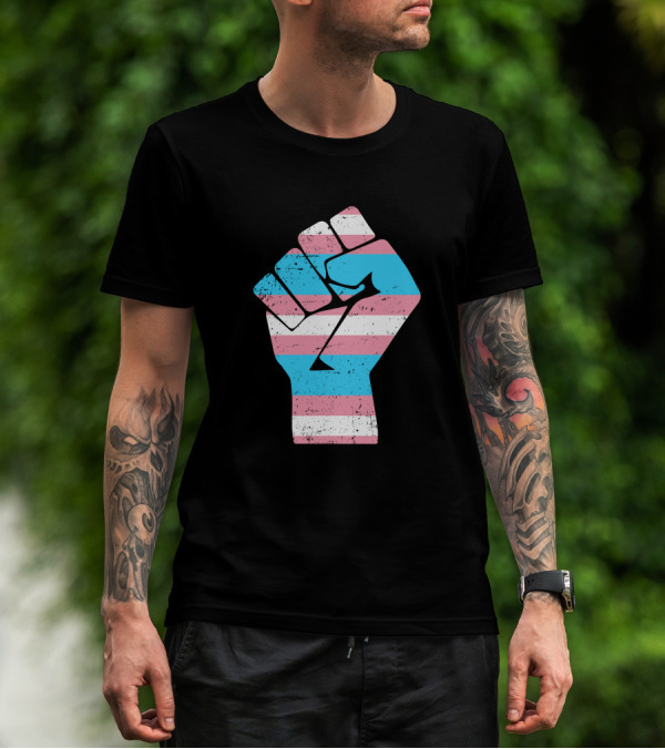 Jamie Lee Curtis Protect Trans Kids Hand Fist Transgender Pride Raised Fist T-Shirt