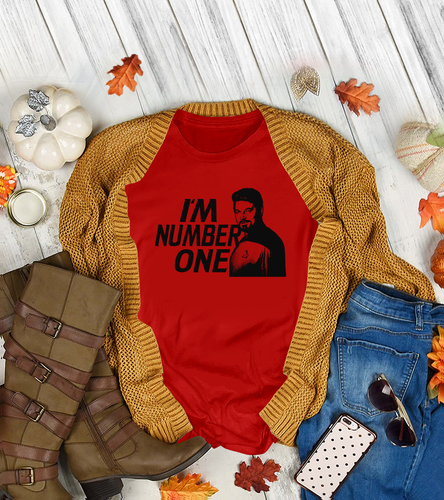 Star Trek I'm Number One Jonathan Frakes Red Crewneck T-Shirt