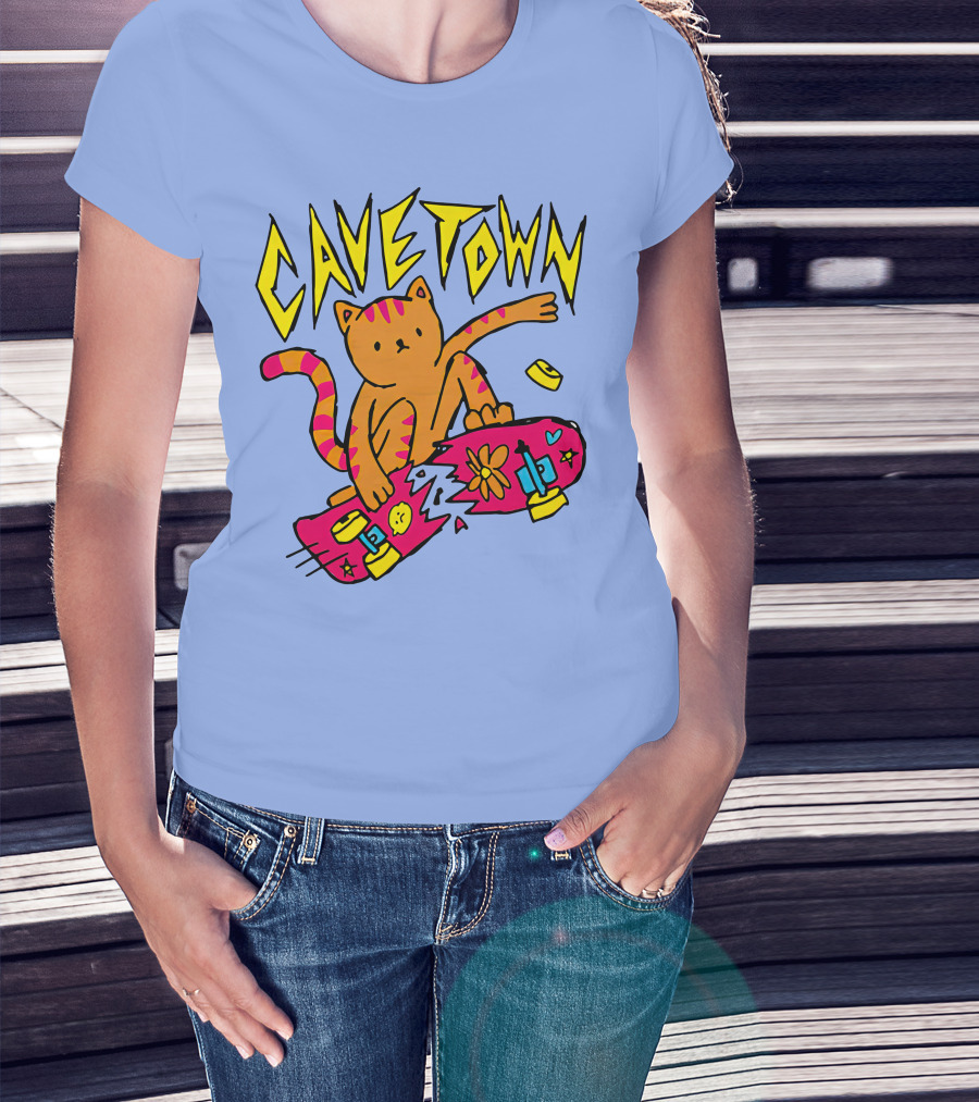 Cavetown Cat Skateboard Fun T-Shirt