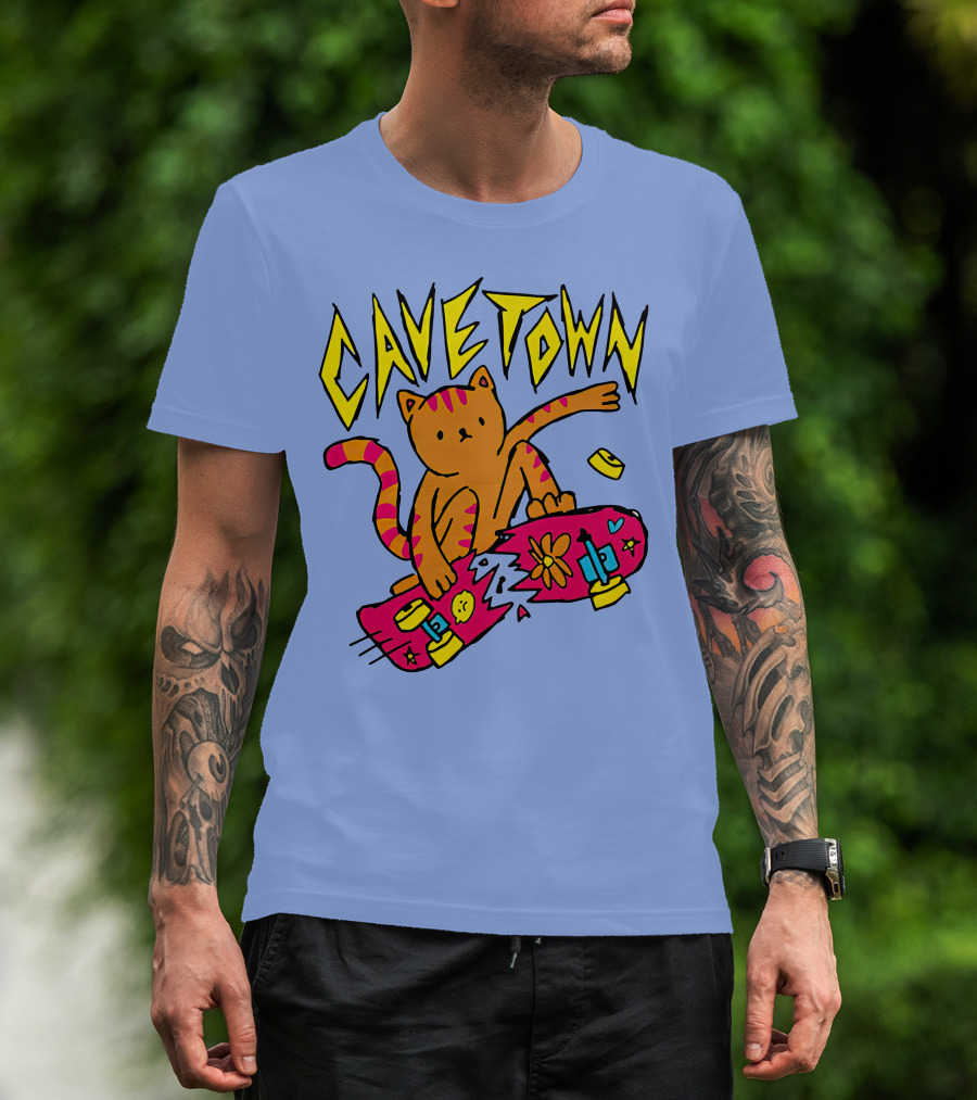 Cavetown Cat Skateboard Fun T-Shirt