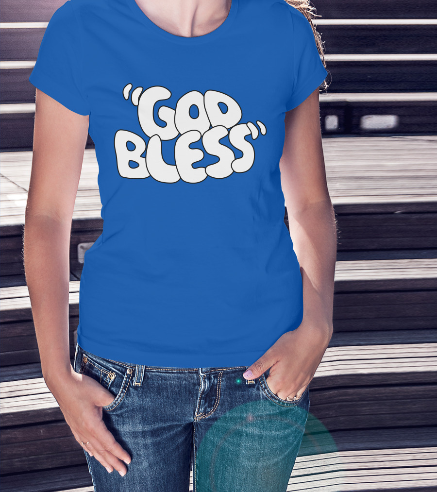 Sal Vulcano God Bless Text Merchandise T-Shirt