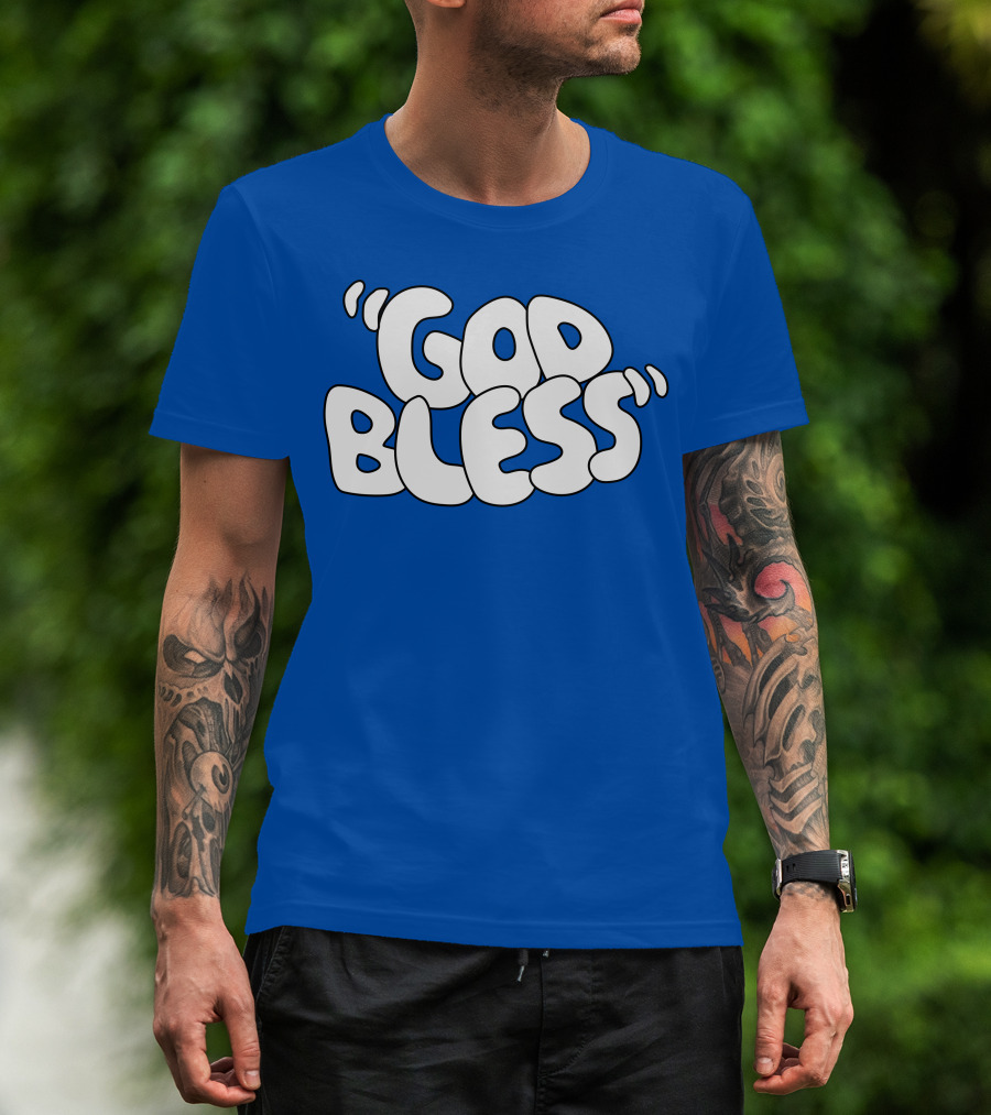 Sal Vulcano God Bless Text Merchandise T-Shirt