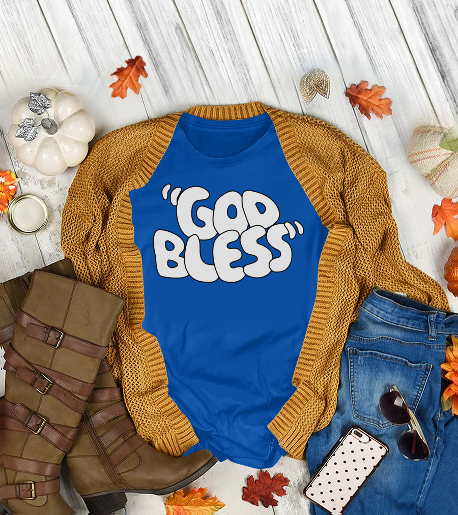 Sal Vulcano God Bless Text Merchandise T-Shirt