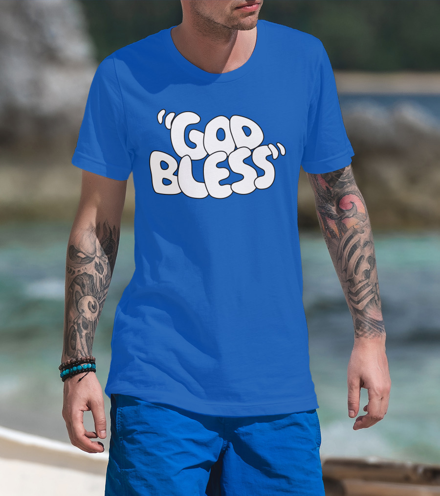 Sal Vulcano God Bless Text Merchandise T-Shirt