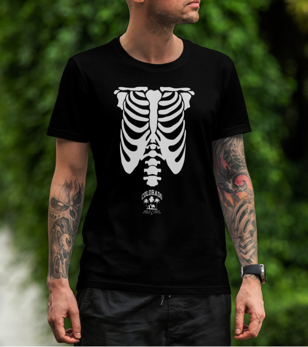 COLORADO MADE BY A BEAR OCEAN GOODIES AND CAPSULES RIB CAGE PALM TREES T-Shirt