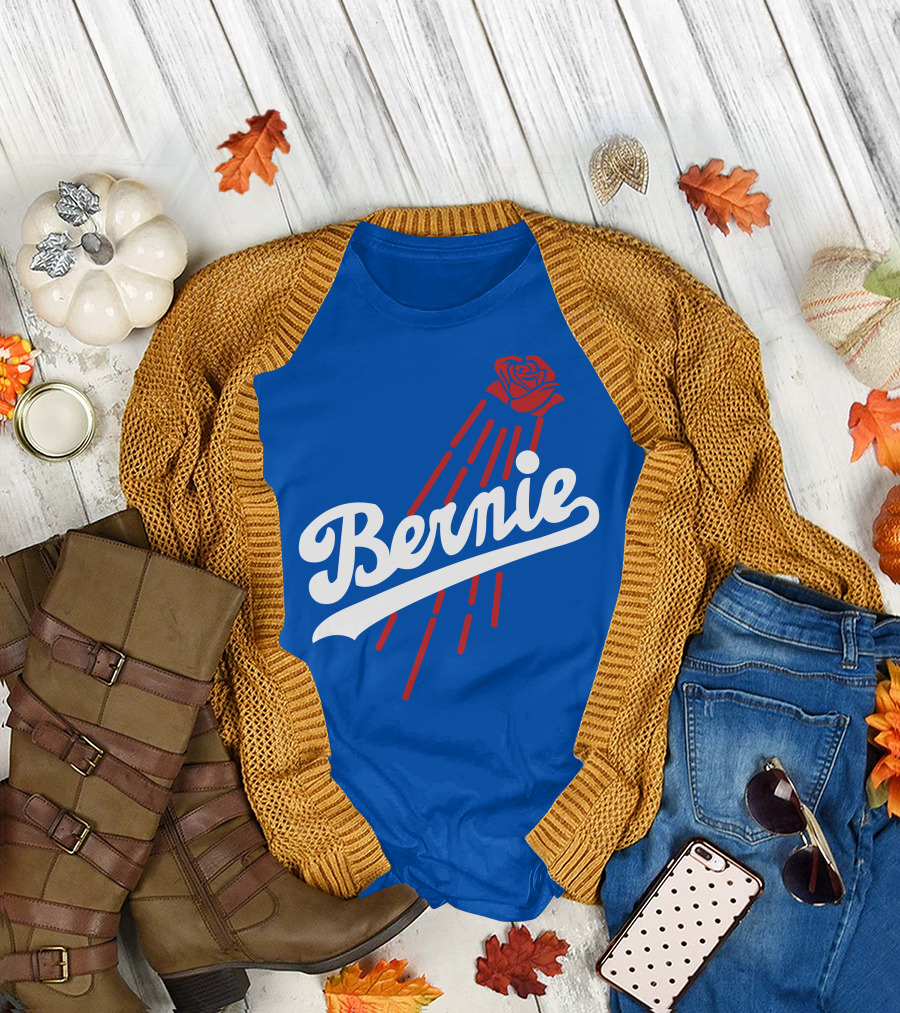 Bernie Sanders Dodgers Logo Rose T-Shirt