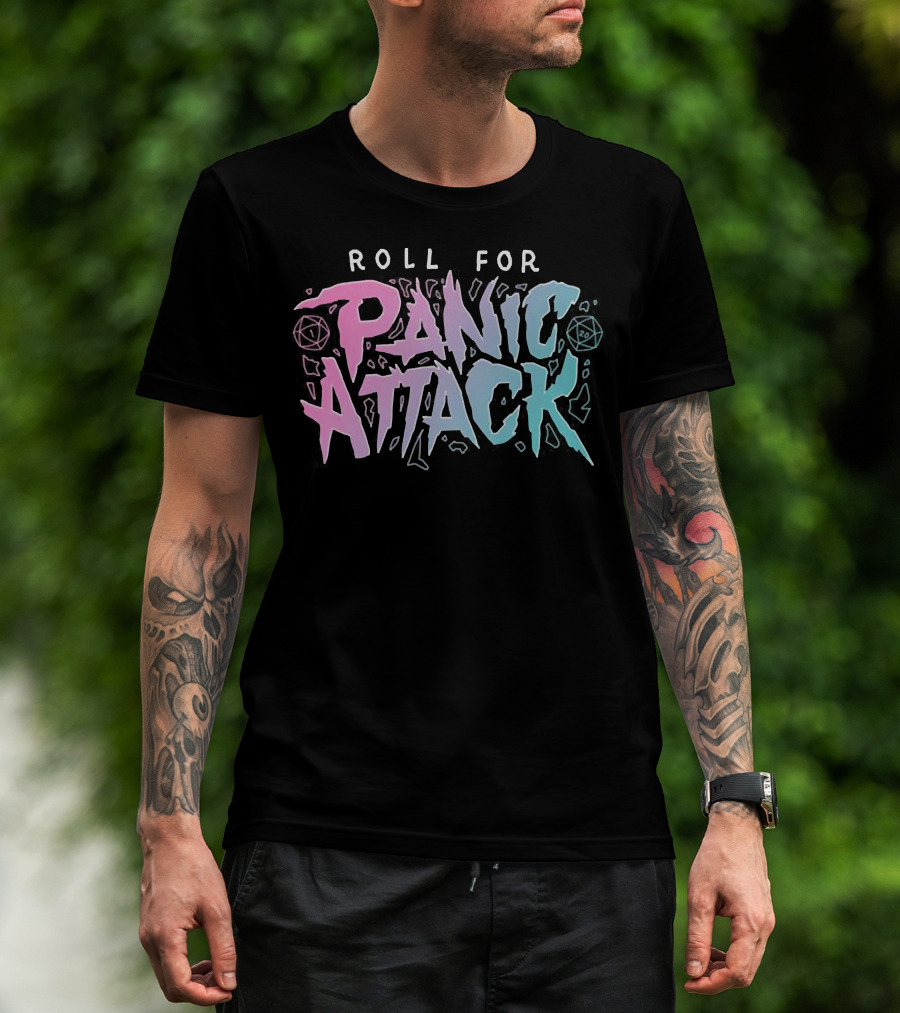 Roll For Panic Attack Dimension 20 Merch T-Shirt