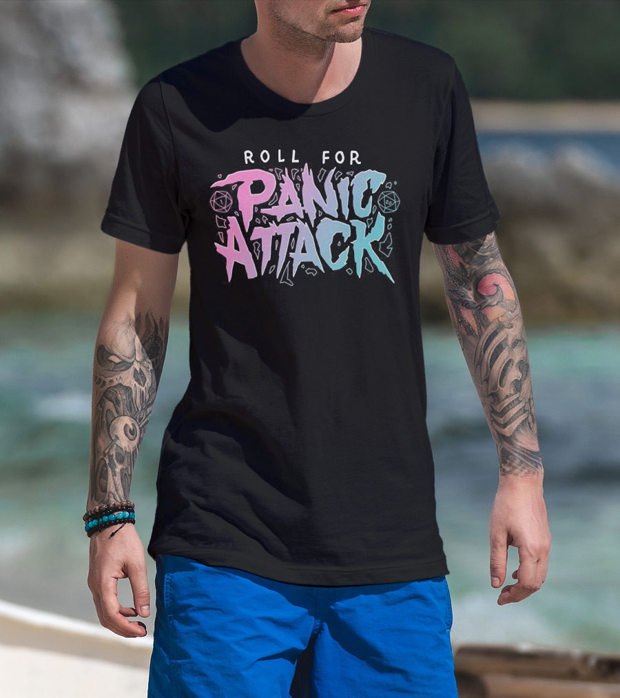 Roll For Panic Attack Dimension 20 Merch T-Shirt