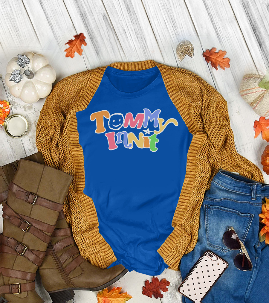 TommyInnit Colorful Text Design with Smiley Face and Star T-Shirt
