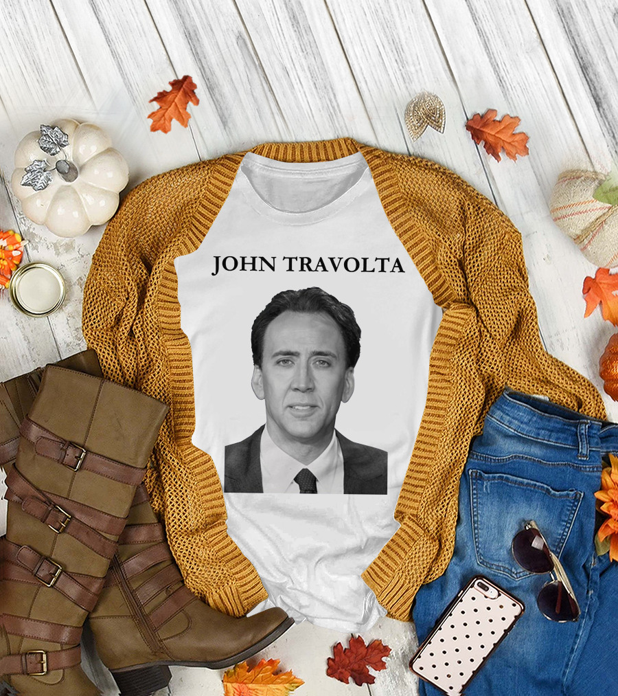 John Travolta Nicolas Cage Face Swap T-Shirt