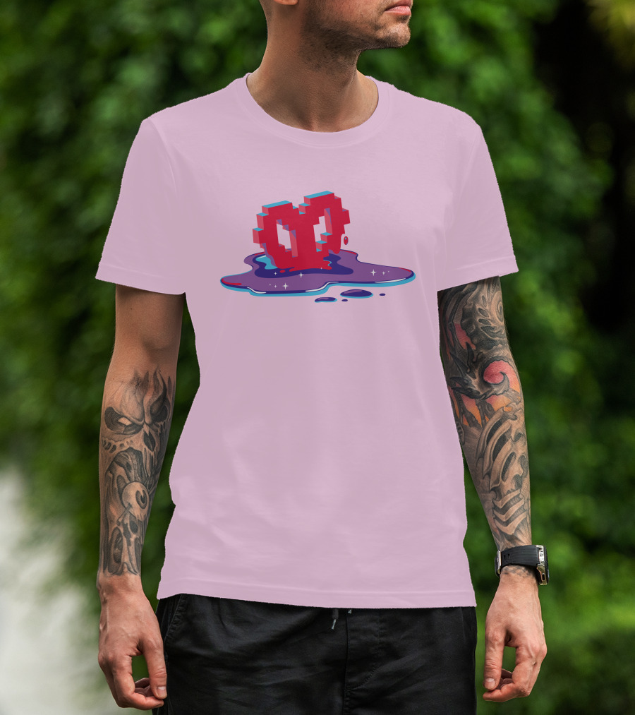 Heart Pixel Art Melting Design Philza Merch T-Shirt