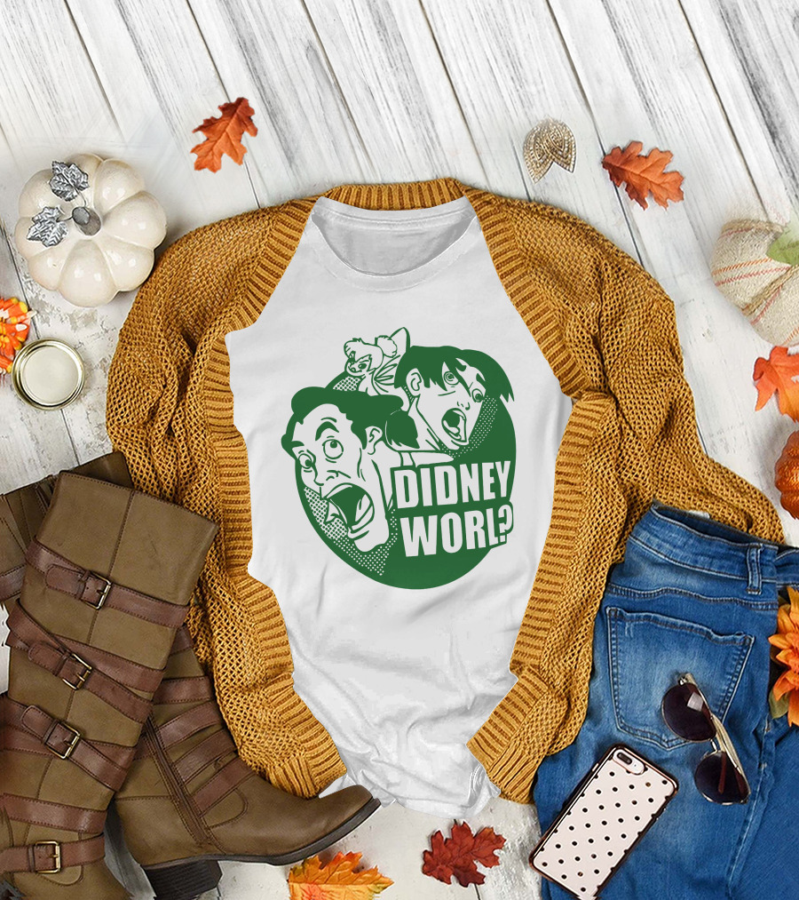 DIDNEY WORL Disney Parody Characters Reaction T-Shirt