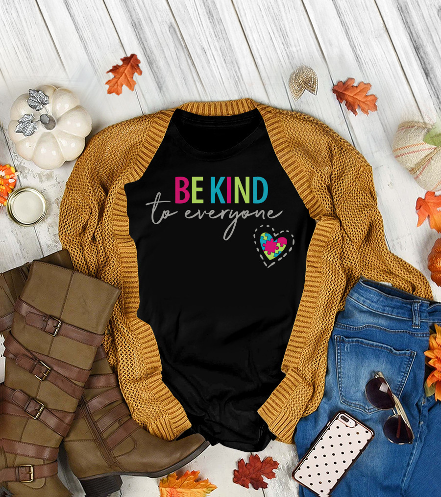 BE KIND to Everyone Puzzle Heart T-Shirt