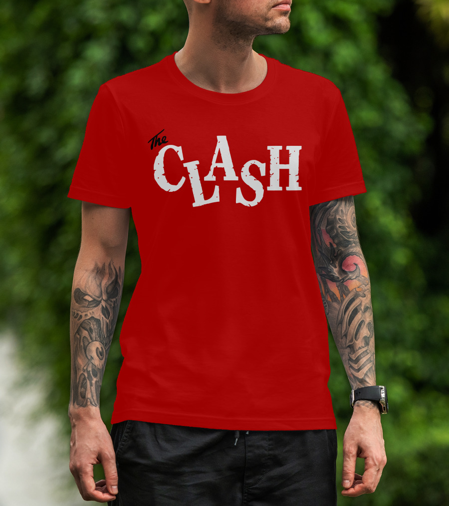 The Clash Band Logo White Text T-Shirt