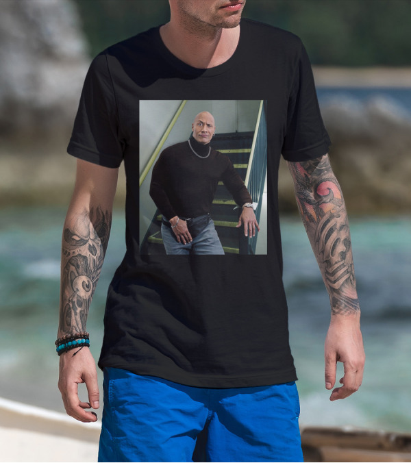 The Rock Iconic 90s Turtleneck Fanny Pack Look T-Shirt