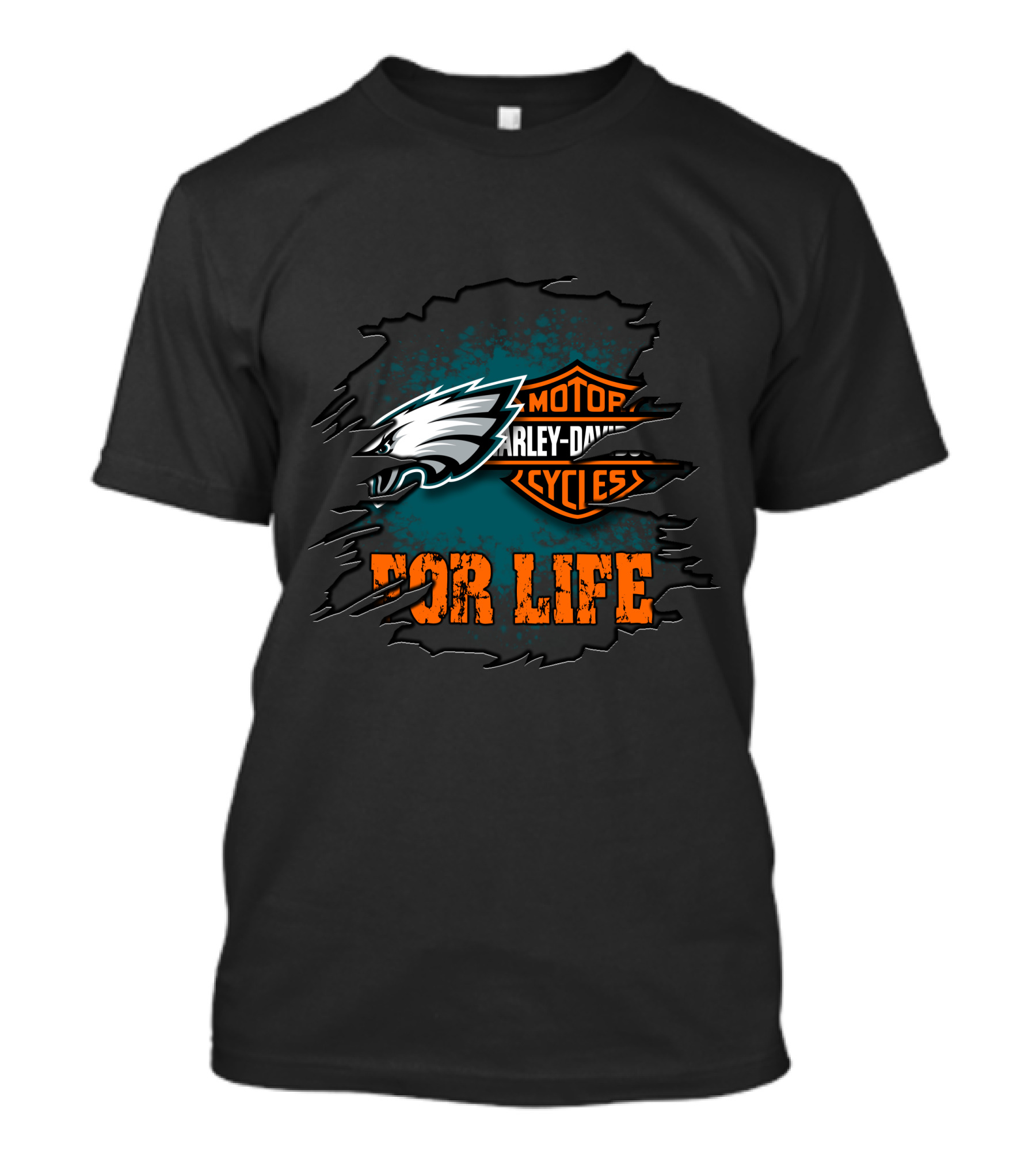 Philadelphia Eagles Harley Davidson Motorcycles For Life T-Shirt