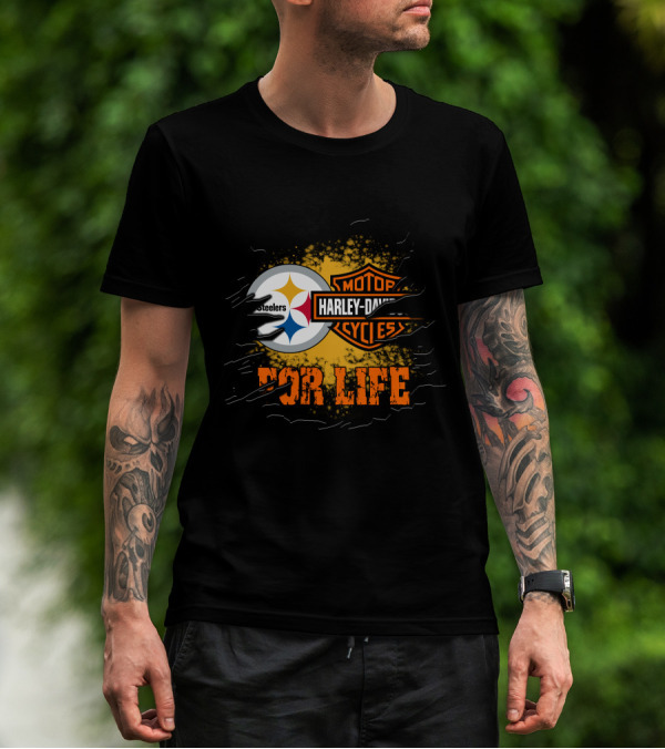 Pittsburgh Steelers Harley Davidson For Life T-Shirt