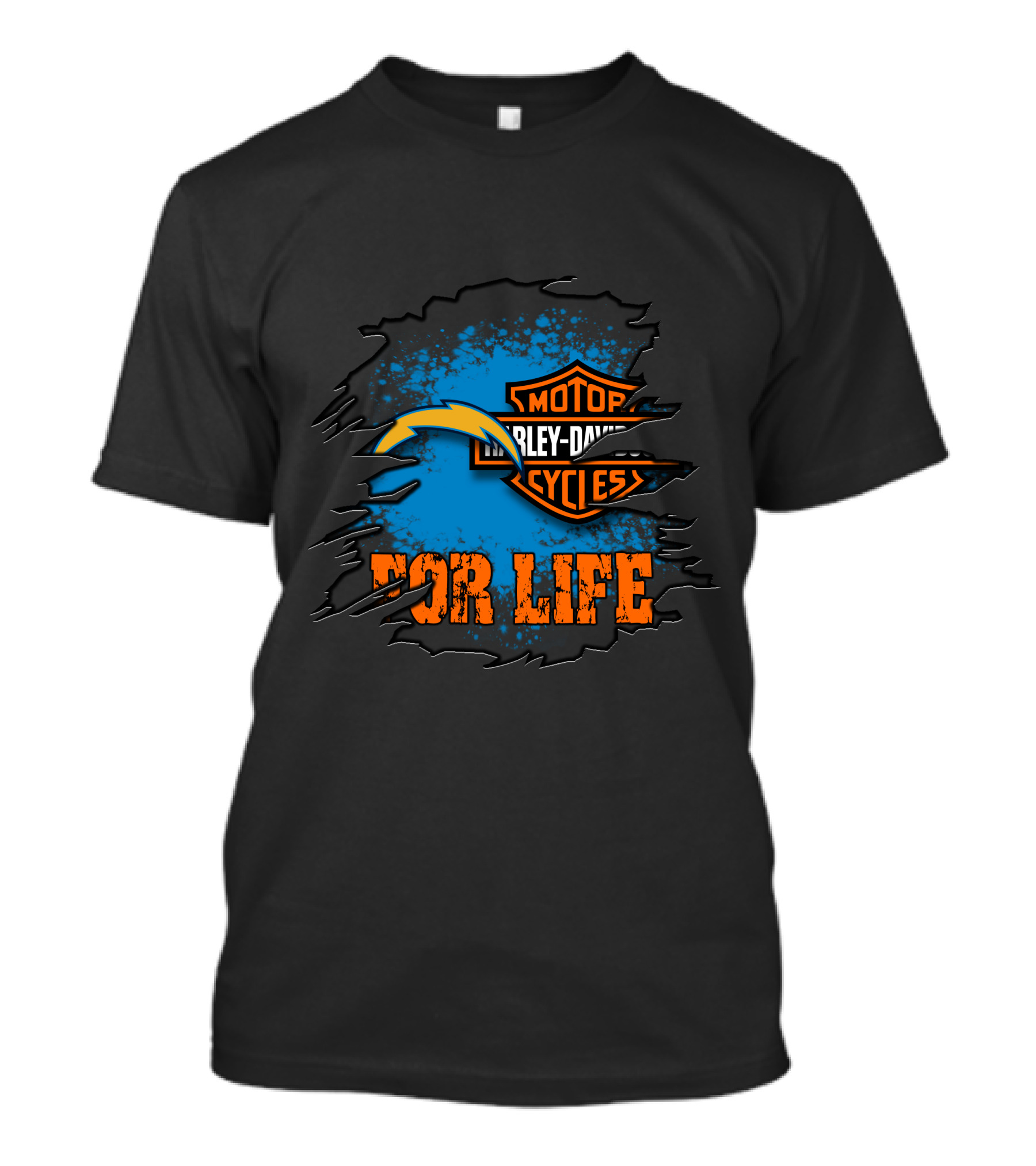 Los Angeles Chargers Harley Davidson For Life T-Shirt