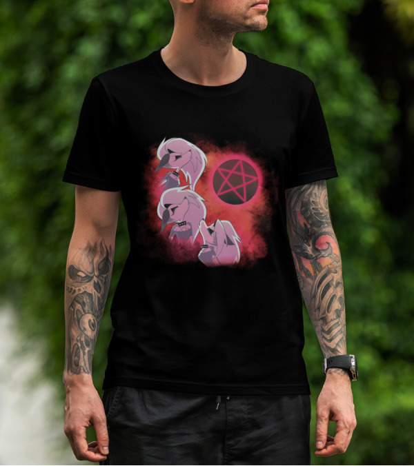 Helluva Boss Loona Trio With Pink Pentagram T-Shirt
