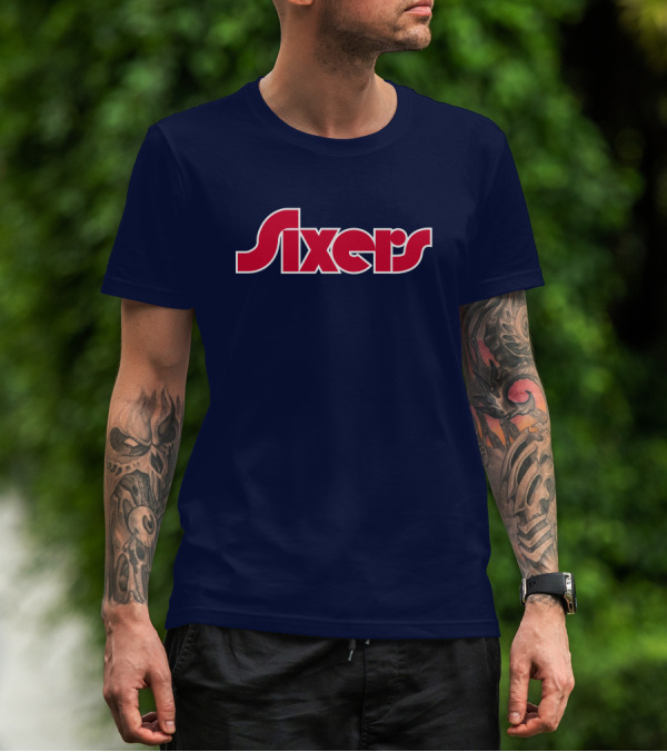 Sixers City Edition Logo Red And Blue T-Shirt