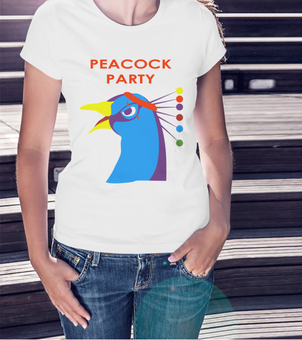 Auburn C Dylan Peacock Party Vibrant Head T-Shirt
