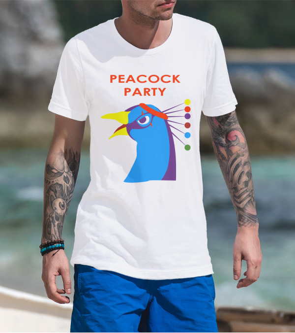 Auburn C Dylan Peacock Party Vibrant Head T-Shirt