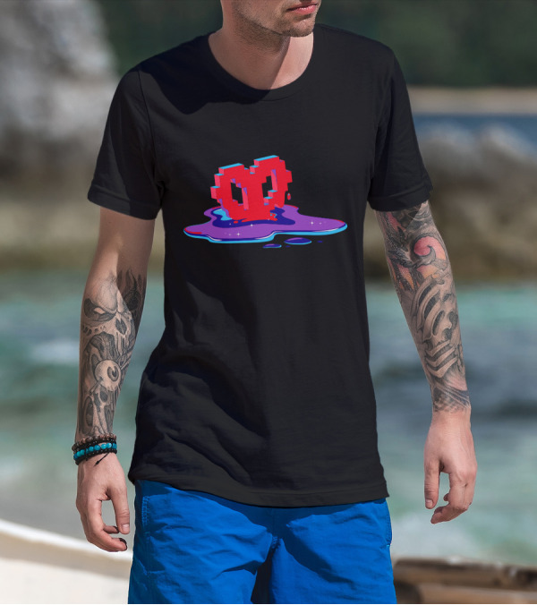 Philza Void Heart Pixel Melting Drip T-Shirt
