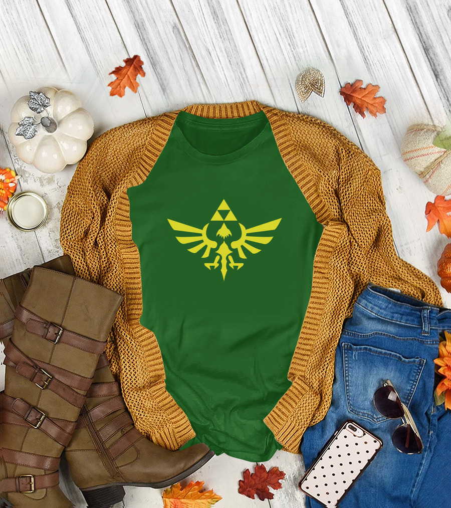 Triforce Symbol Hylian Eagle Green Cargo Shorts T-Shirt