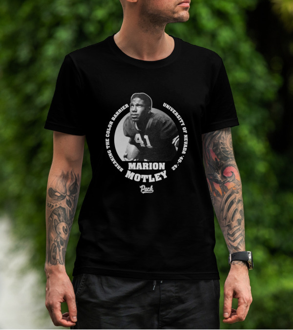 Marion Motley Breaking The Color Barrier University Of Nevada 41 Wolf Pack T-Shirt