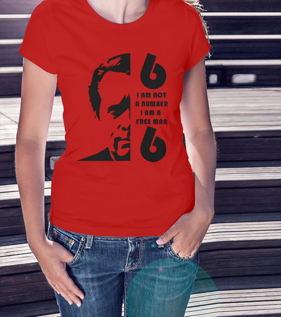 I Am Not A Number I Am A Free Man 6 Six Red T-Shirt