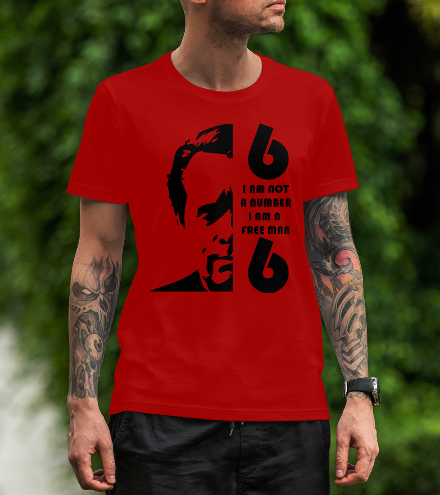 I Am Not A Number I Am A Free Man 6 Six Red T-Shirt