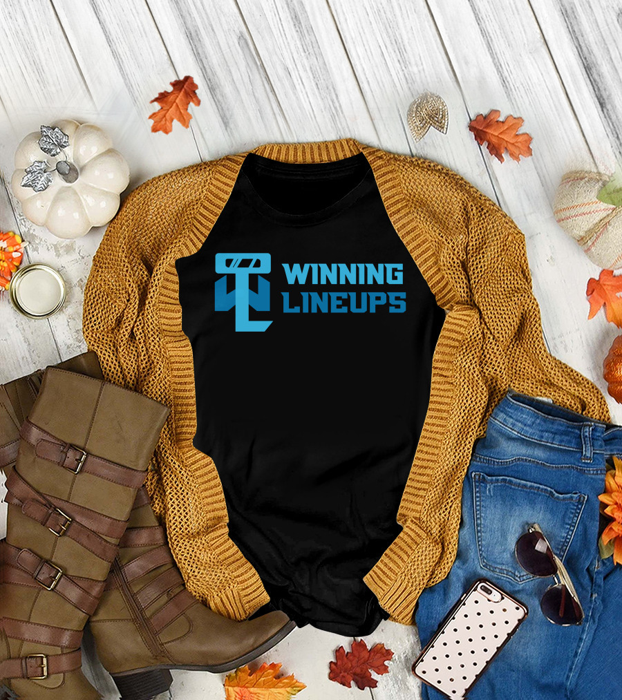 Winning Lineups Iconic Logo and Text Blue T-Shirt