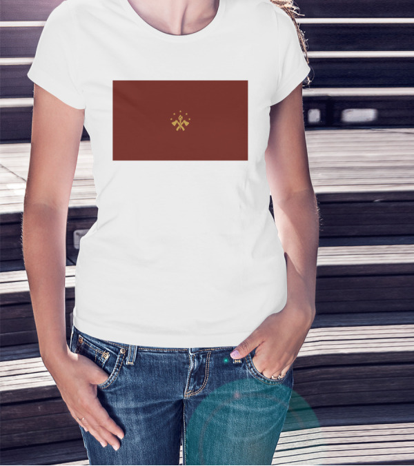 FBA Maroon Flag With Golden Hammer And Star Emblem T-Shirt