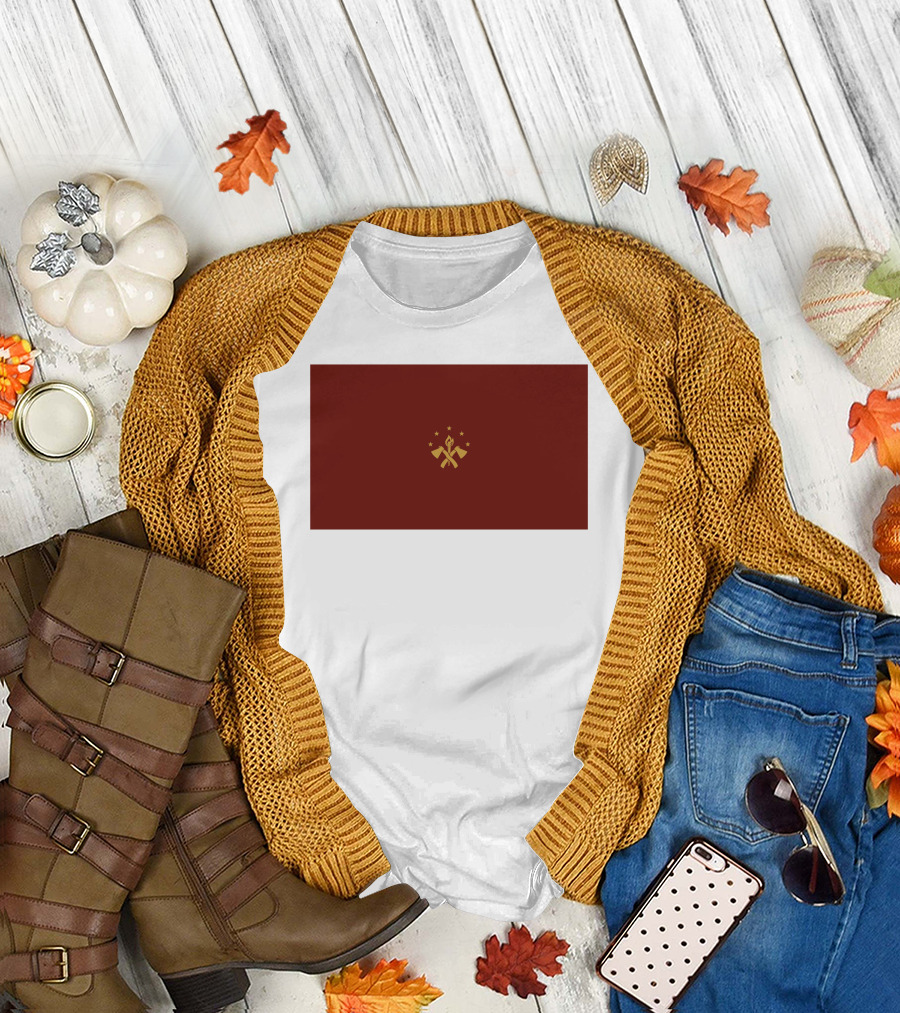 FBA Maroon Flag with Golden Hammer and Star Emblem T-Shirt