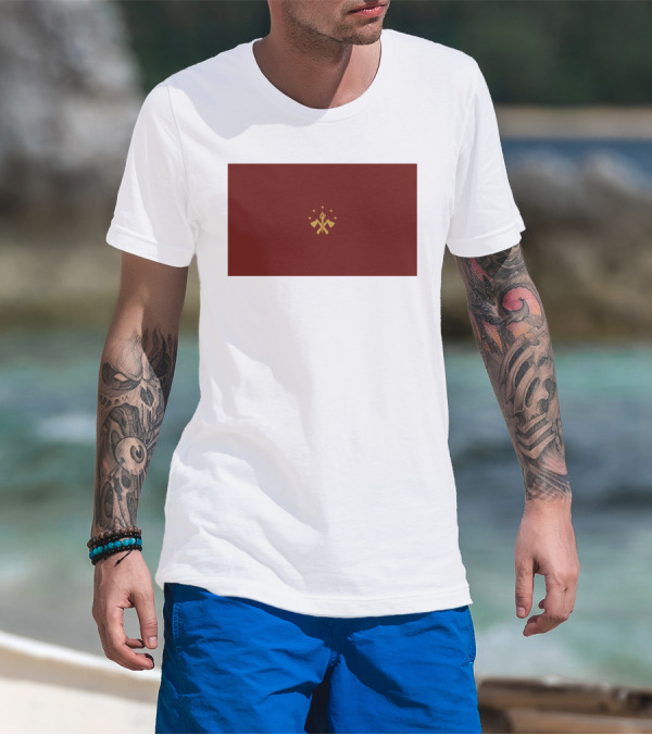 FBA Maroon Flag With Golden Hammer And Star Emblem T-Shirt