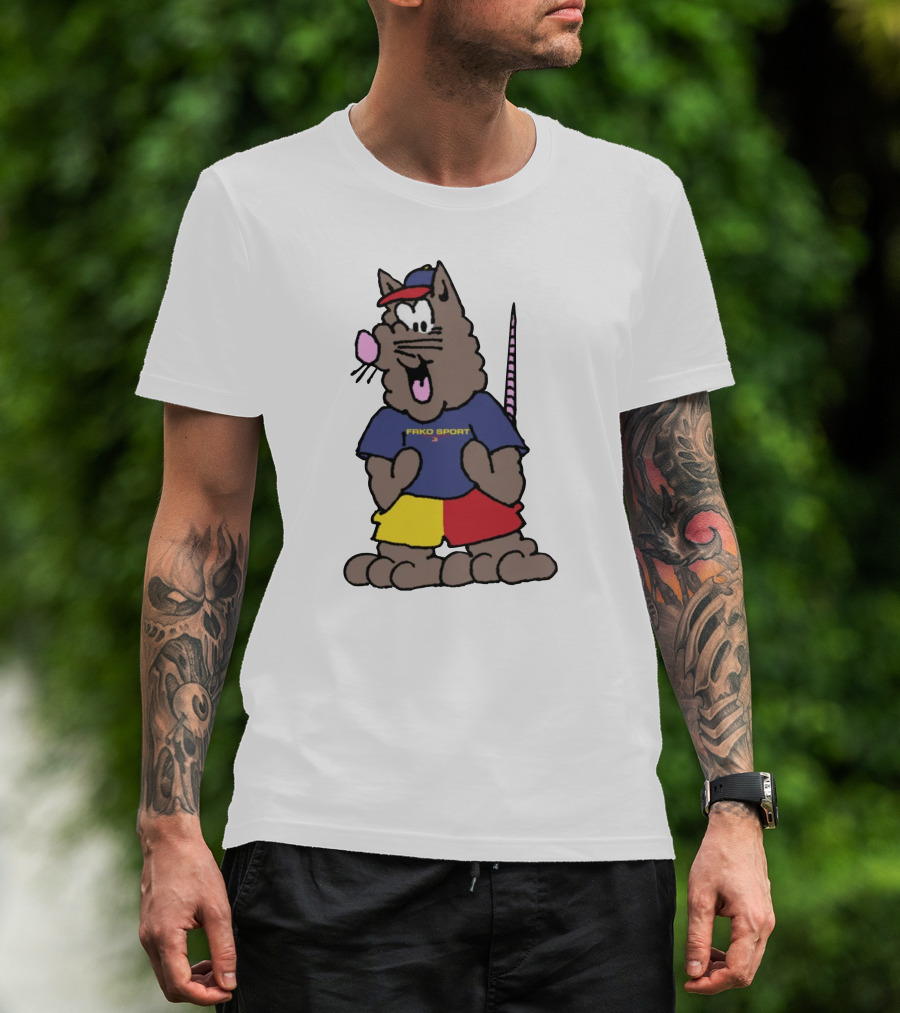 FRKO Sport Rat Cartoon Character In Colorful T-Shirt
