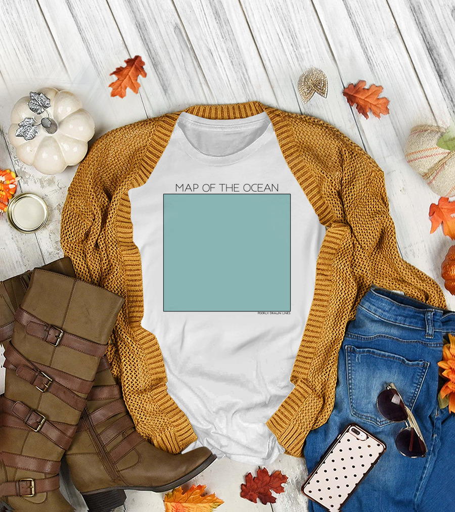 Map Of The Ocean Poorly Drawn Lines T-Shirt