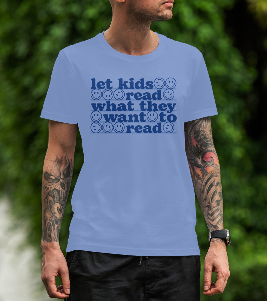 Let Kids Read What They Want To Read Smiley Faces T-Shirt